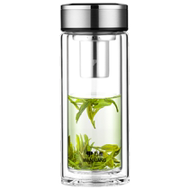 Vientiane double-layer glass cup for tea filtering hot water resistant cup mens gift box portable office business high-end cup