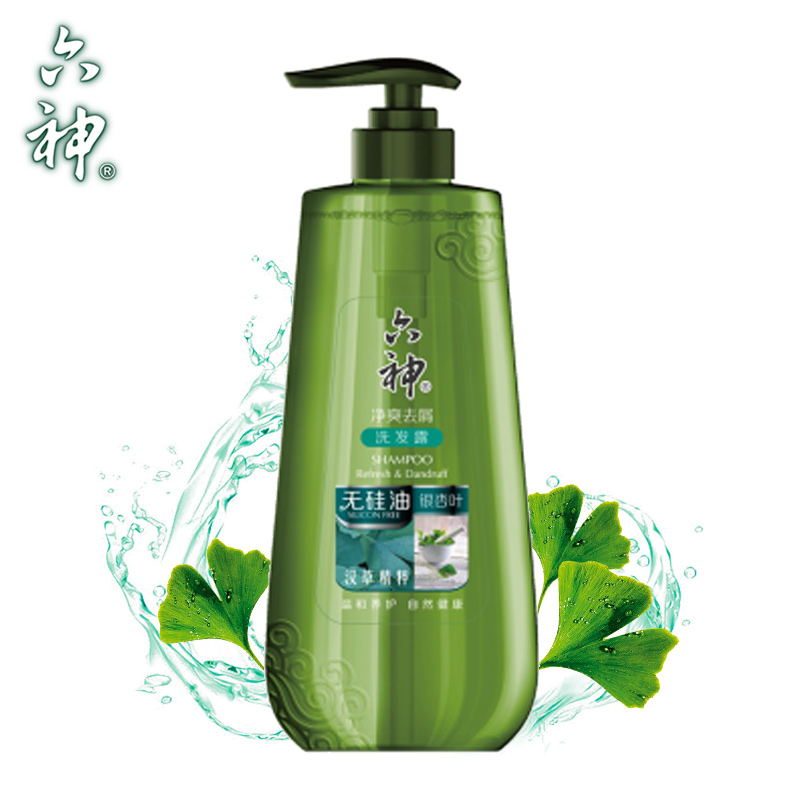 【天猫超市】六神无硅油银杏净爽去屑洗发露720ml洗发水六神原液
