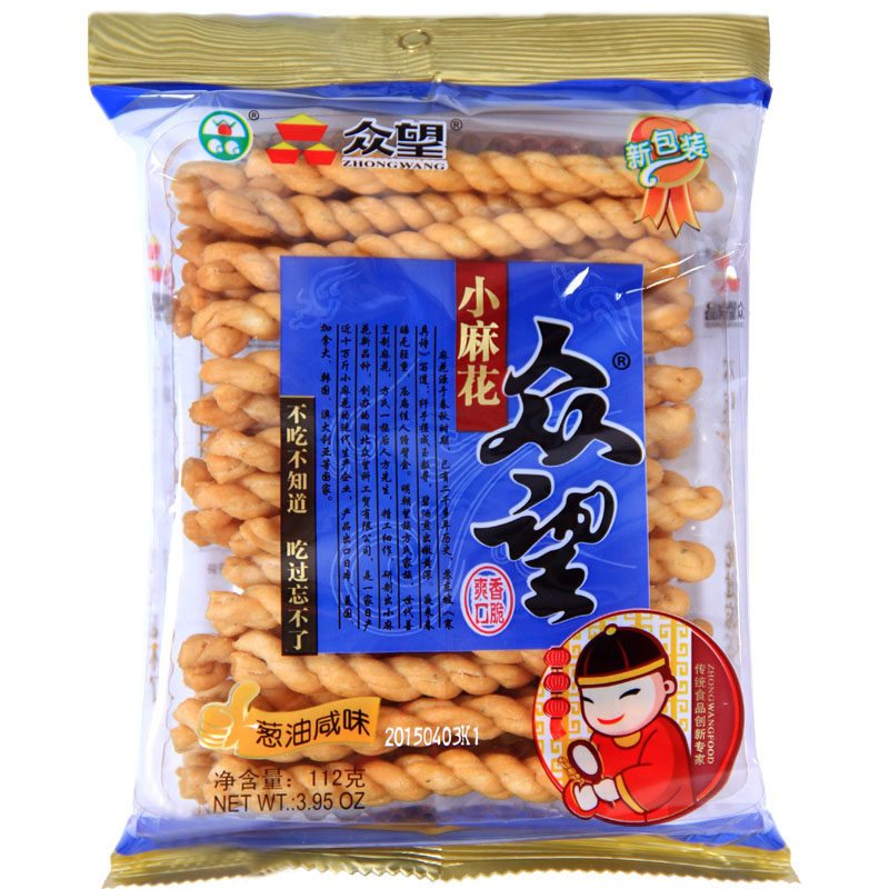 【天猫超市】众望葱油咸味小麻花112g/袋 麻花 小麻花 糕点