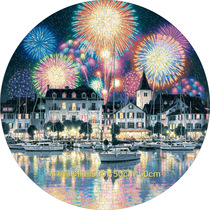 Round puzzle irregular landscape Wood fireworks easy to cold wooden toys adult children puzzle gift Venice