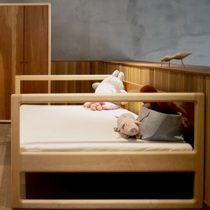 Yuanbai childrens single bed solid wood environmental protection cute companion growth bed new Chinese style modern simplicity Suyuan Furniture