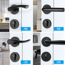 KLC indoor bedroom door lock toilet toilet mute black household wooden door aluminum alloy simple lock