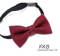 FXB handmade wine red 100 days baby year old baby collar flower Children student boys children pin bow tie