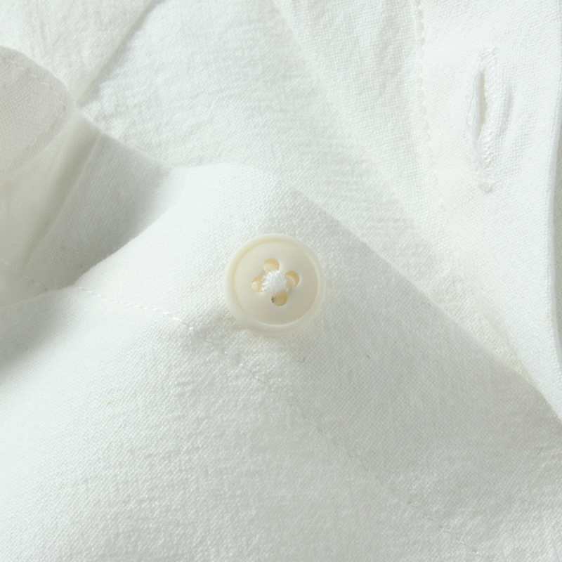 WOOG2005小领衬衣男长袖2017春季男士韩版修身纯棉牛津纺白色衬衫产品展示图1