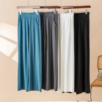 RMOJUL Modale Cotton Anti-creasing Trousers Wide Leg Pants High Waist Pure Color Long Pants 2022 Spring New womens house Roof