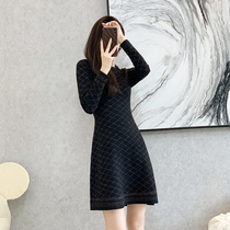 RMOJUL small fragrant wind retro knitted dresses brightly lit silk rhombus with dress 2022 Chunqiu New womens clothes Roojia SW