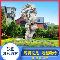 Outdoor garden landscape stone Chinese ornaments Taihu stone original stone living room ornamental stone cave lime Black