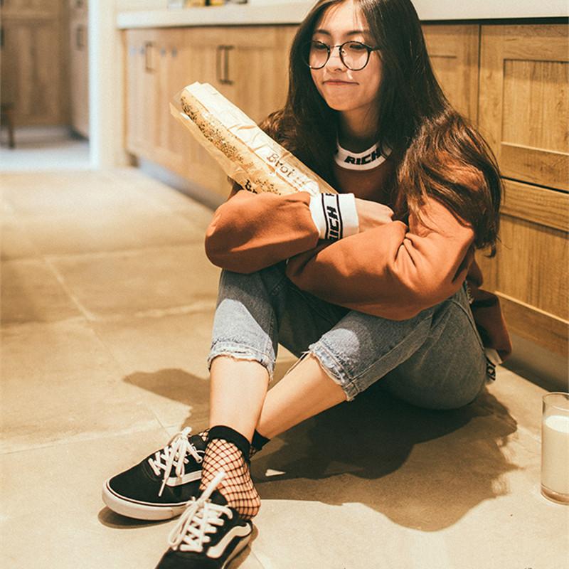 靴下物性感渔网眼网格性感排名世界短袜复古洞女袜2双装丝袜网袜女人黑色打底度镂空图片