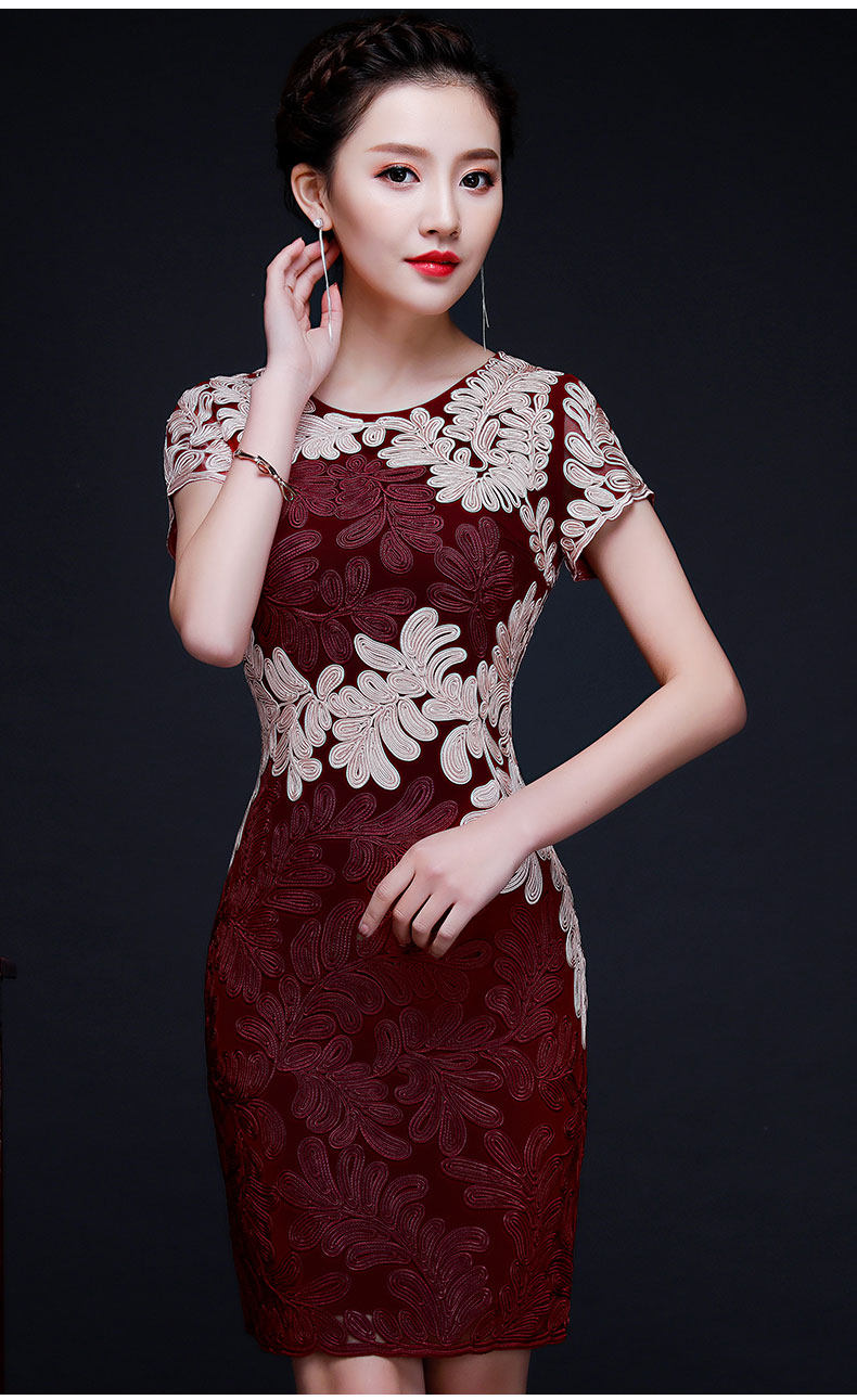 安婷妮菲2018新款婚宴蕾丝旗袍礼服