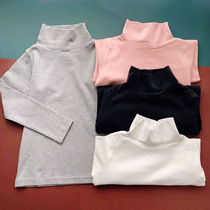 Male and female children high collar pure cotton knitted blouses warm underwear cotton sweatshirt winter heating breathable sleeve head and autumn clothes
