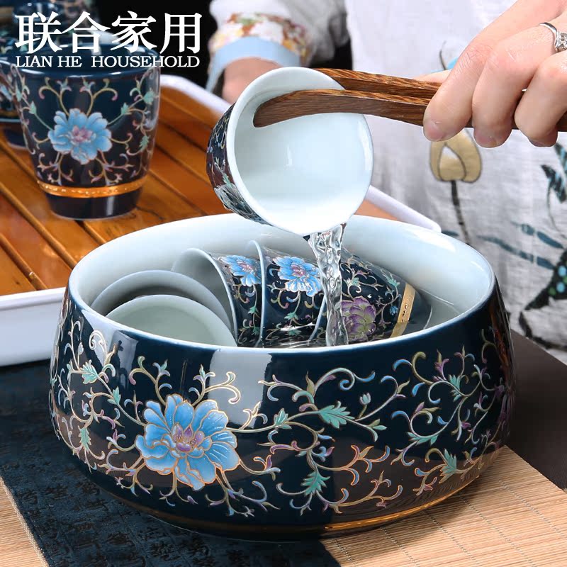 Jingdezhen ceramic tureen hand - made large tea cup tea bowl three bowl sample tea cup tea pot teapot