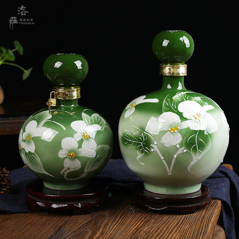 Ceramic bottle 5 jins of 10 jins jar it liquor mercifully wine sealed bottle hip flask casks jingdezhen its