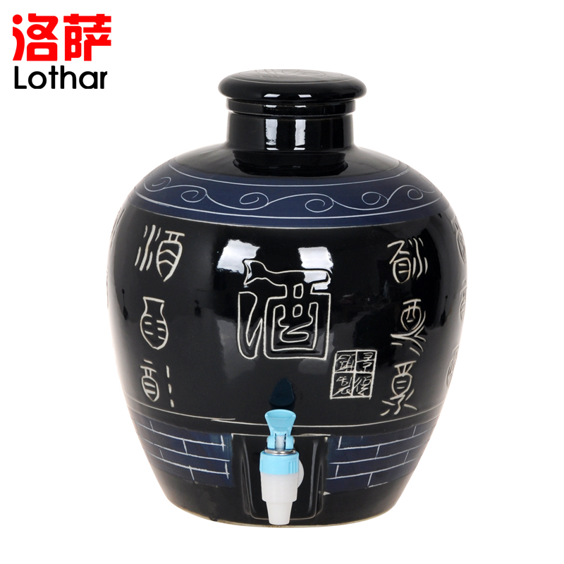 Jingdezhen ceramic jar sealing it 20 jins 30 jins of 50 kg terms bottle carved jars with leader