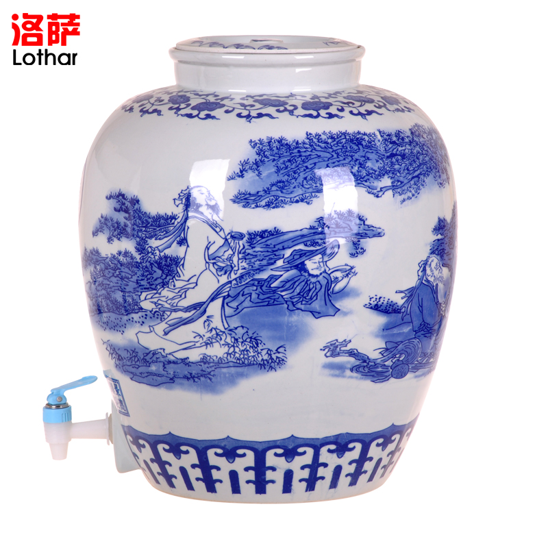 Jingdezhen ceramic jars 50 kg mercifully wine bottle hip big with sea-air-land with were leading it tank