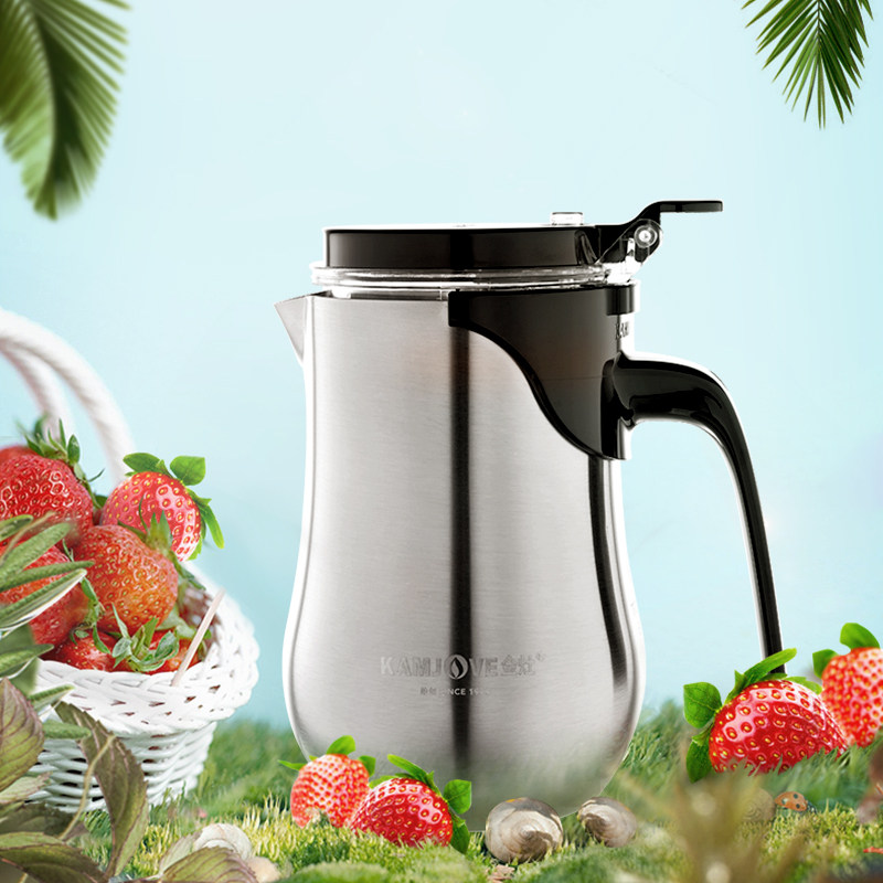 kamjove/ jinzao new product elegant cup office tea ceremony cup scented tea teapot stainless steel cup body tea set filter
