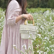 Tea Green Original Design Summer Cordil Texture Casual Pure Color Homemade Hand-woven Bag Rope Choreographer digy Material Package