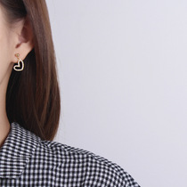 Because of the lack of Sting s925 sterling silver ear needle 14k gold zircon diamond-set love stud earrings ear clip hollow cute peach heart