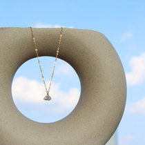 Because of the lack of Sting simple s925 sterling silver necklace Cherry blossom seed 18k gold zircon pendant collar collarbone chain exquisite