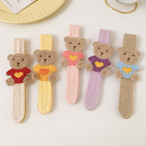 Bear cute knitted autumn and winter girls baby broken hair children Velcro hair band hair card bangs hairpin hairhairclip