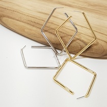 (Spot second hair) Joo Korean square temperament big earrings D