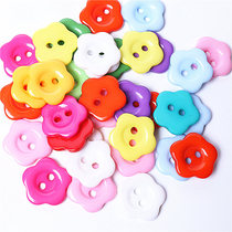 Mix button colored resin Plum Blossom Shaped Button Children DIY Applique Toddler Hand Button Flower Painting Material Bag