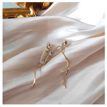 S925 baroque earrings rose earrings custom earrings new other gold silver needle French diamond ear clip earrings