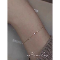White tea new silver jewelry classic single diamond S925 sterling silver plated 14K gold zircon super wild everyday thin bracelet women