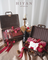 Wedding bridesmaid best man with hand gift female retro gift girlfriends wedding high-end high-end rattan set return gift box