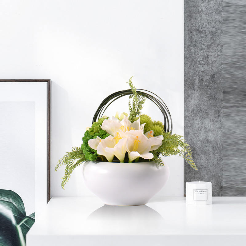I and contracted callas dried flower simulation flowers, ceramic vases, flower hotel mock up room sitting room false furnishing articles