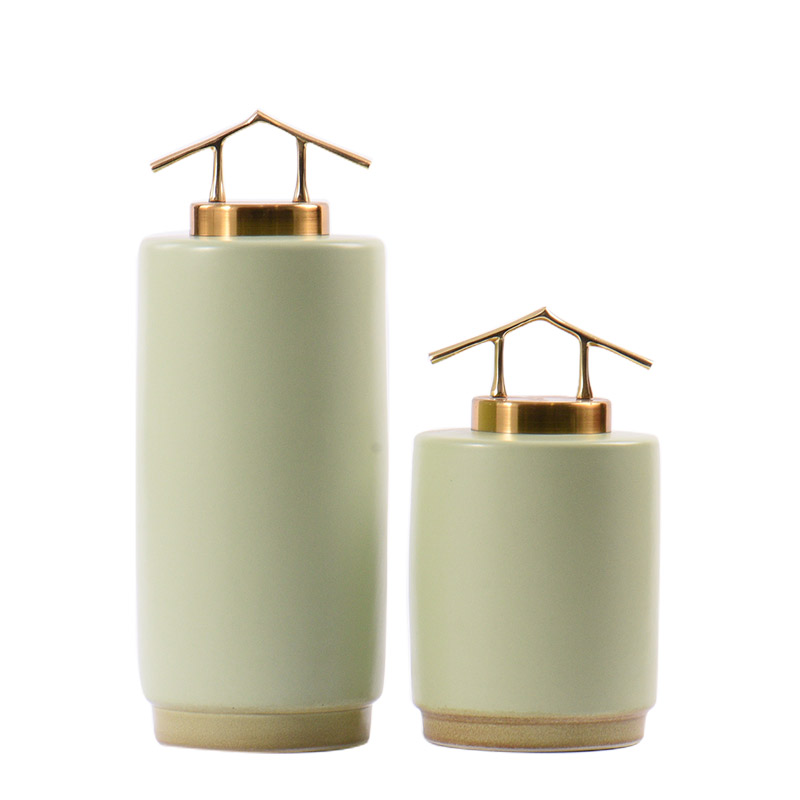 Modern new Chinese ceramic art BeiZi tank furnishing articles soft outfit decoration example room club hotel living room decoration