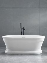 Japanese wave stripes red art thin edge independent minimalist household acrylic lawn tub 1 5 - 1 7 m