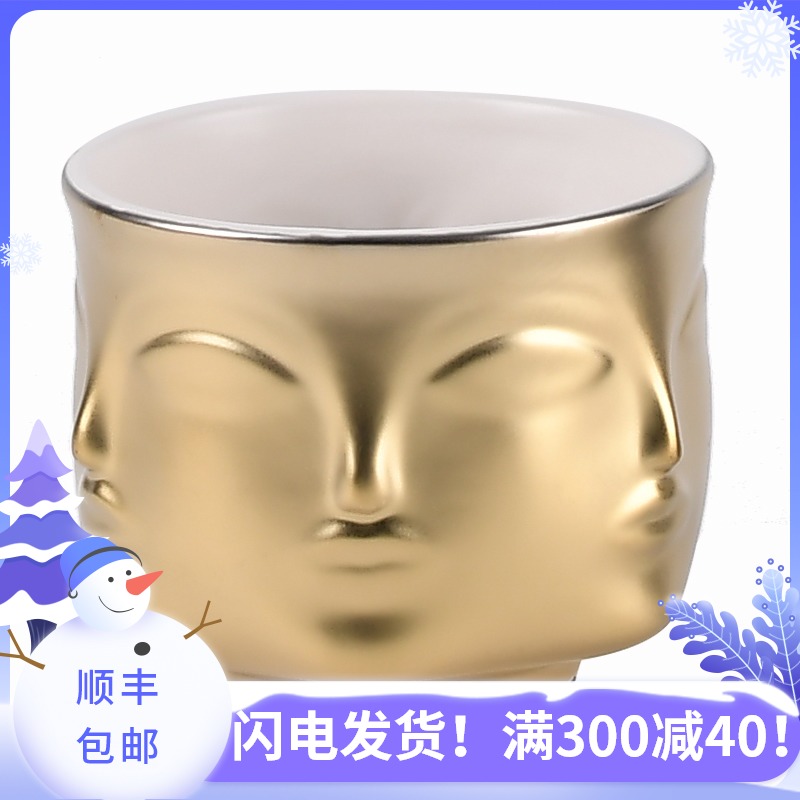 Light painting cubic Nordic face much ceramic vases, flower arranging furnishing articles contracted sitting room table soft adornment ornament