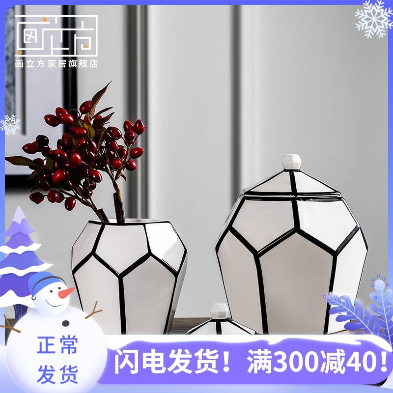 Painting cube storage tank ceramics from boreal Europe style is contracted sitting room place dry flower vases, modern home decoration