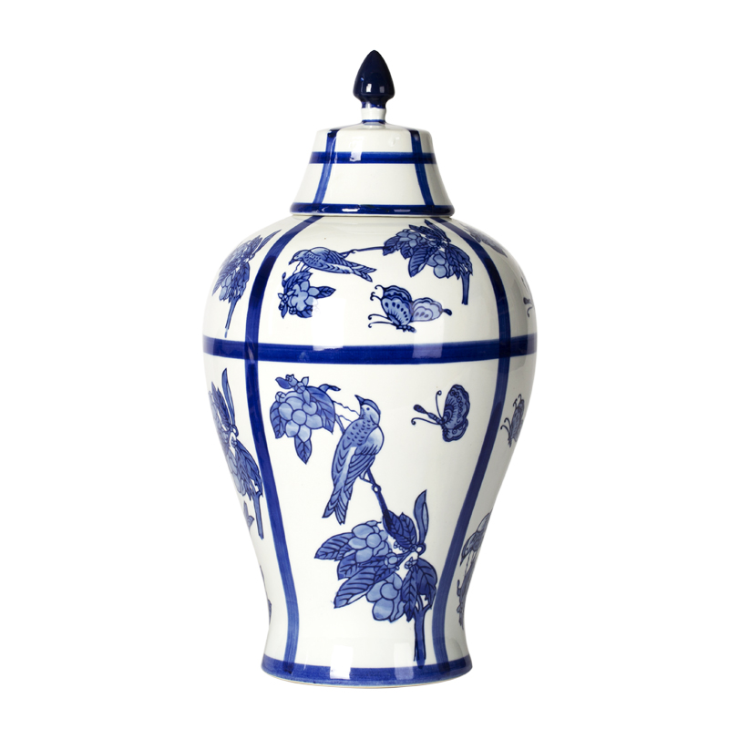 The rain tong household general | pot - bellied of blue and white porcelain jar jar marriage home furnishing articles ornaments of jingdezhen ceramic decoration blue and white