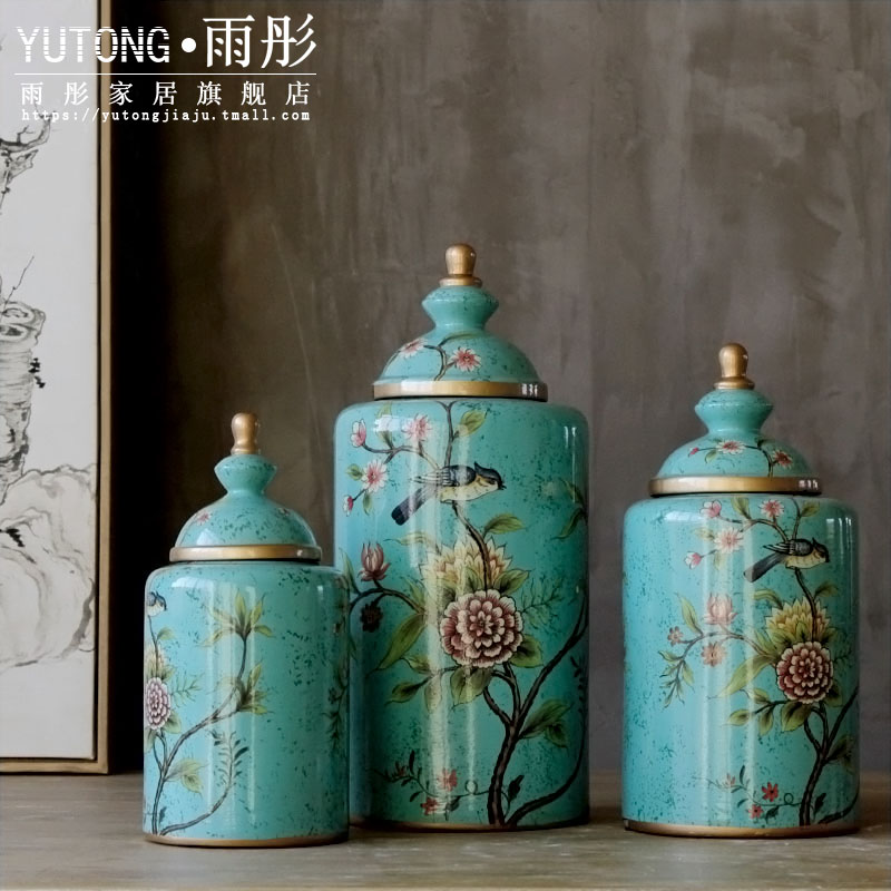 American country process hand - made painting of flowers and ceramic pot furnishing articles furnishing articles home decoration example room