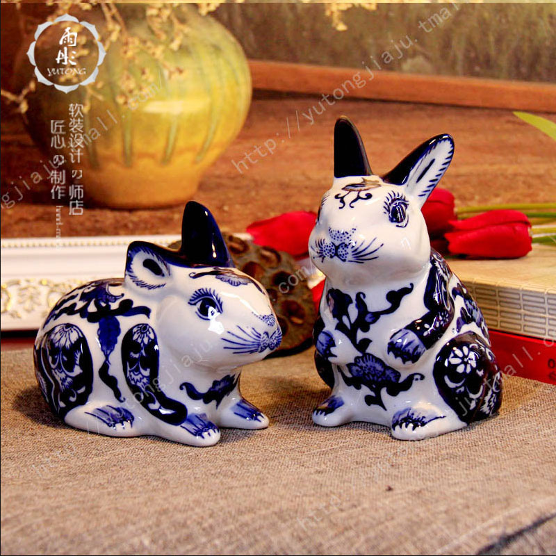 Jingdezhen blue and white porcelain, lovely languid is lazy cat cat cat ceramics handicraft furnishing articles home decoration interior decoration