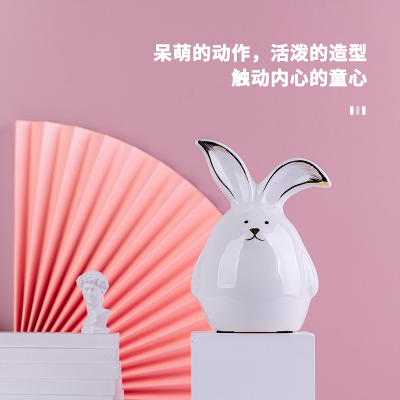 Ceramic rabbit northern wind small ornament adornment sitting room room study decoration household act the role ofing is tasted office furnishing articles
