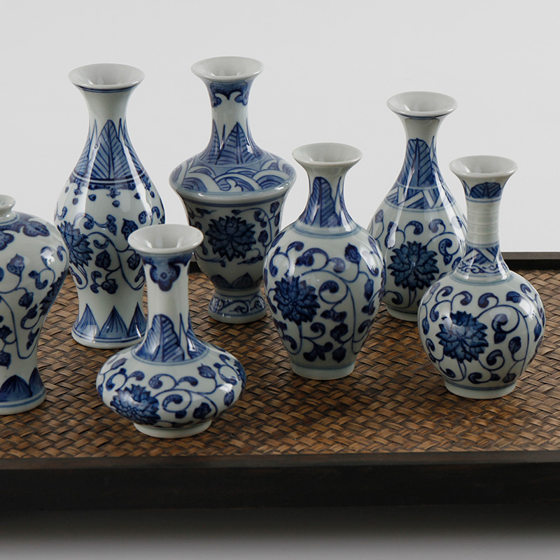 Jingdezhen ceramics archaize little blue and white porcelain vases, flower arrangement home decoration furnishing articles wedding housewarming gift