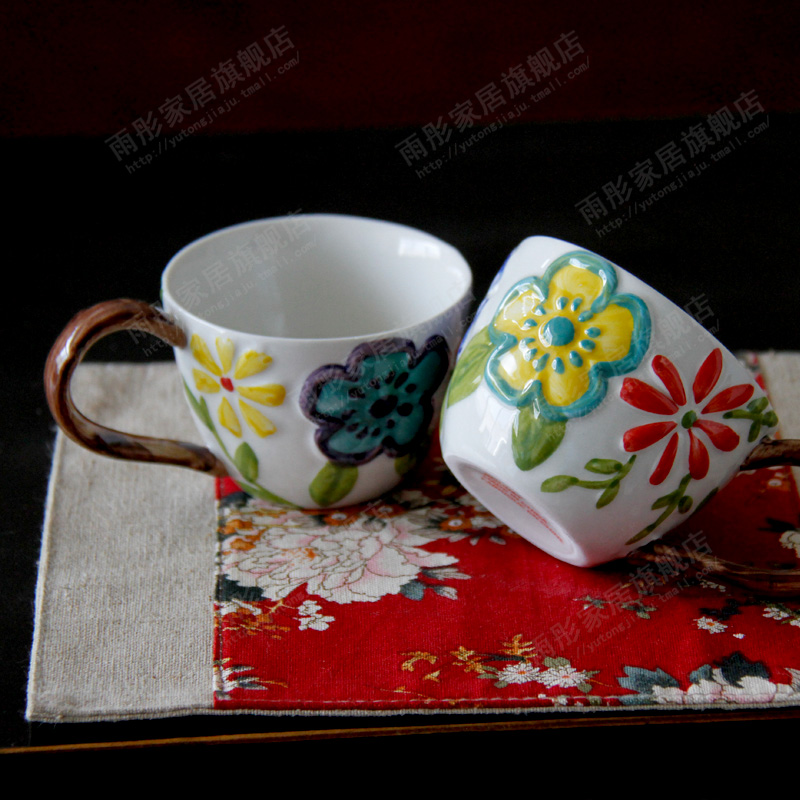 The Mediterranean country rural ikea decoration decoration painting ceramic coffee set suit furnishing articles