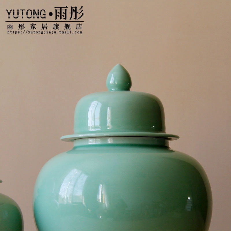 Jingdezhen ceramics by hand shadow blue glaze with cover storage tank example room soft outfit ceramic pot to decorate the study hall