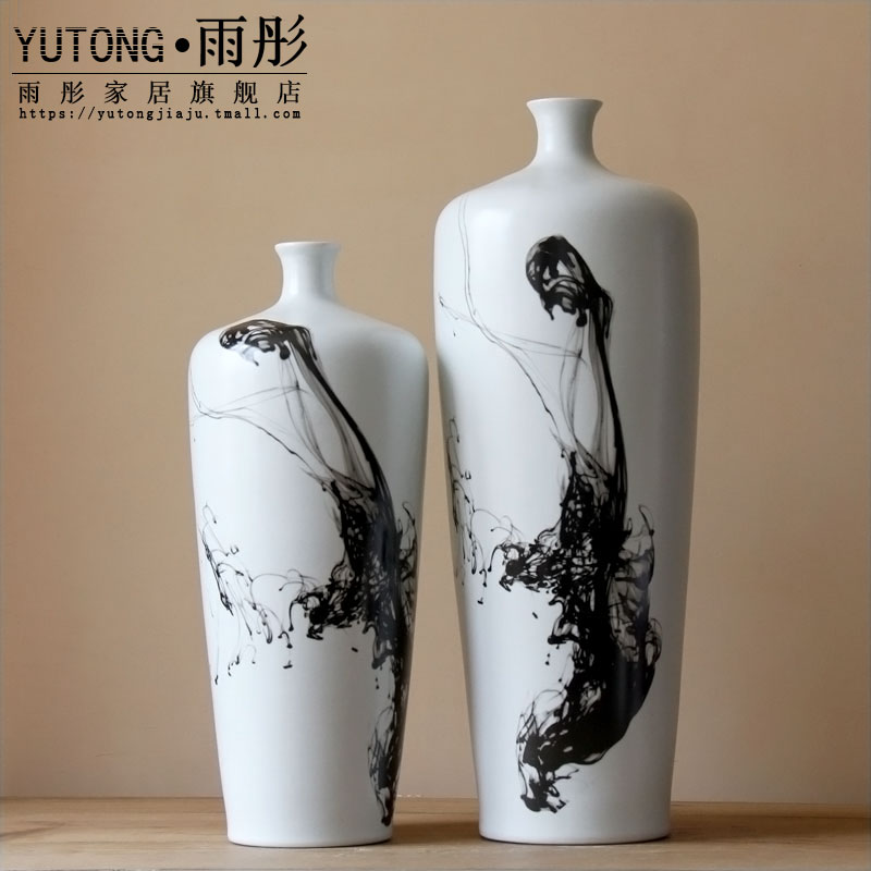 Jingdezhen ceramic freehand brushwork in traditional Chinese hand - made ink vase landing big jar of household decorates sitting room porch home furnishing articles