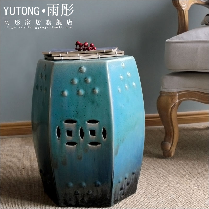 Jingdezhen ceramic drum who the new Chinese style villa hotel decoration between example pier sit mound in shoes who toilet who