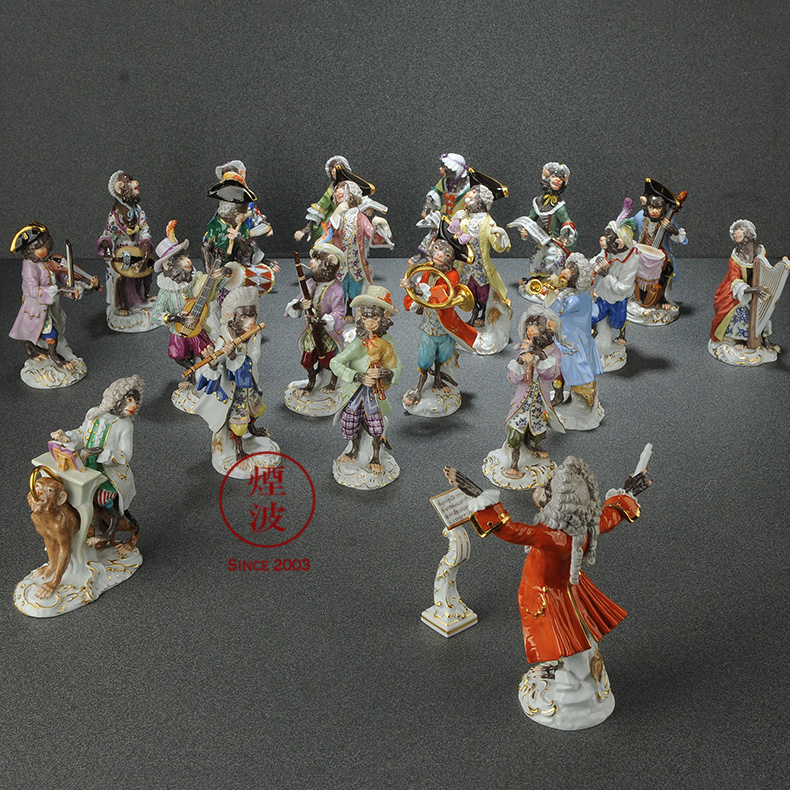 German mason mason meisen porcelain the baroque classical porcelain collection plastic monkeys