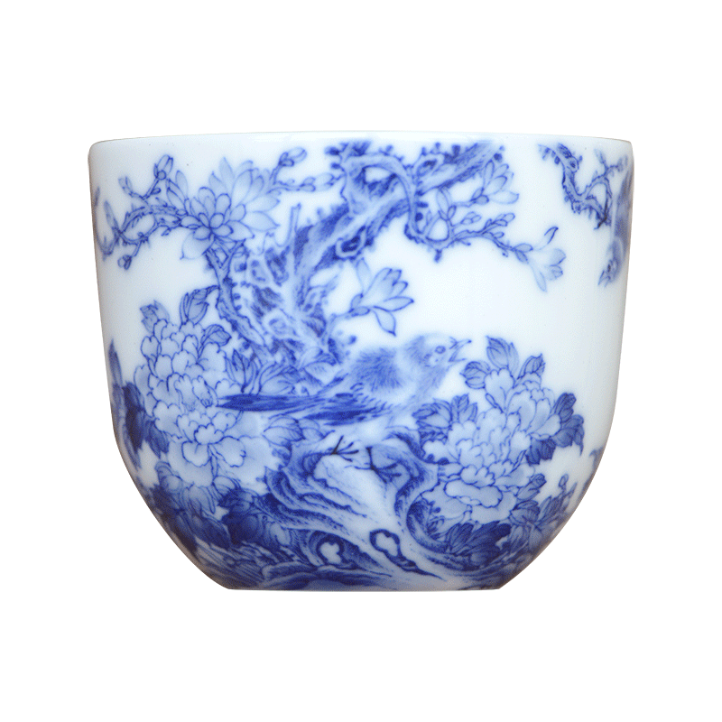 Jingdezhen nine wonderful hand burn hand - made porcelain nine paragraphs peony yulan flower chicken cylinder cups of tea cups