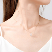 Tulip 925 sterling silver necklace Female niche light luxury clavicle chain net red pendant Opal design sense pendant