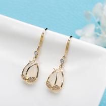 Tulip earrings 2020 new fashion Korean ear hook temperament stud earrings womens long drop earrings simple copper earrings