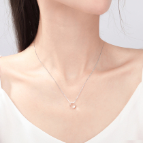 Water drop pendant necklace woman 925 pure silver small crowdsourced minimalist collarbone chain 2022 gift 520 to send girlfriend the small crowd temperament