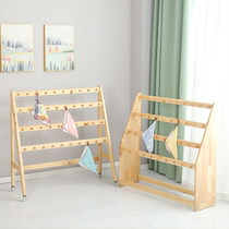 Kindergarten woolen towel rack containing school mobile handkerchief rack indoor children multilayer solid wood towel drying rack