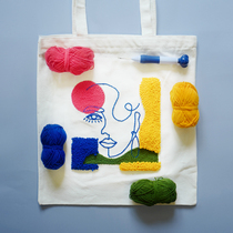 Poke embroidered canvas bag canvas bag style style handmade diy Pier embroidery bag material bag beginner self-embroidery