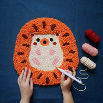 Pox embroidery little hedgehog carpet material bag animal handmade DIY gift couple embroidery cartoon handmade cute
